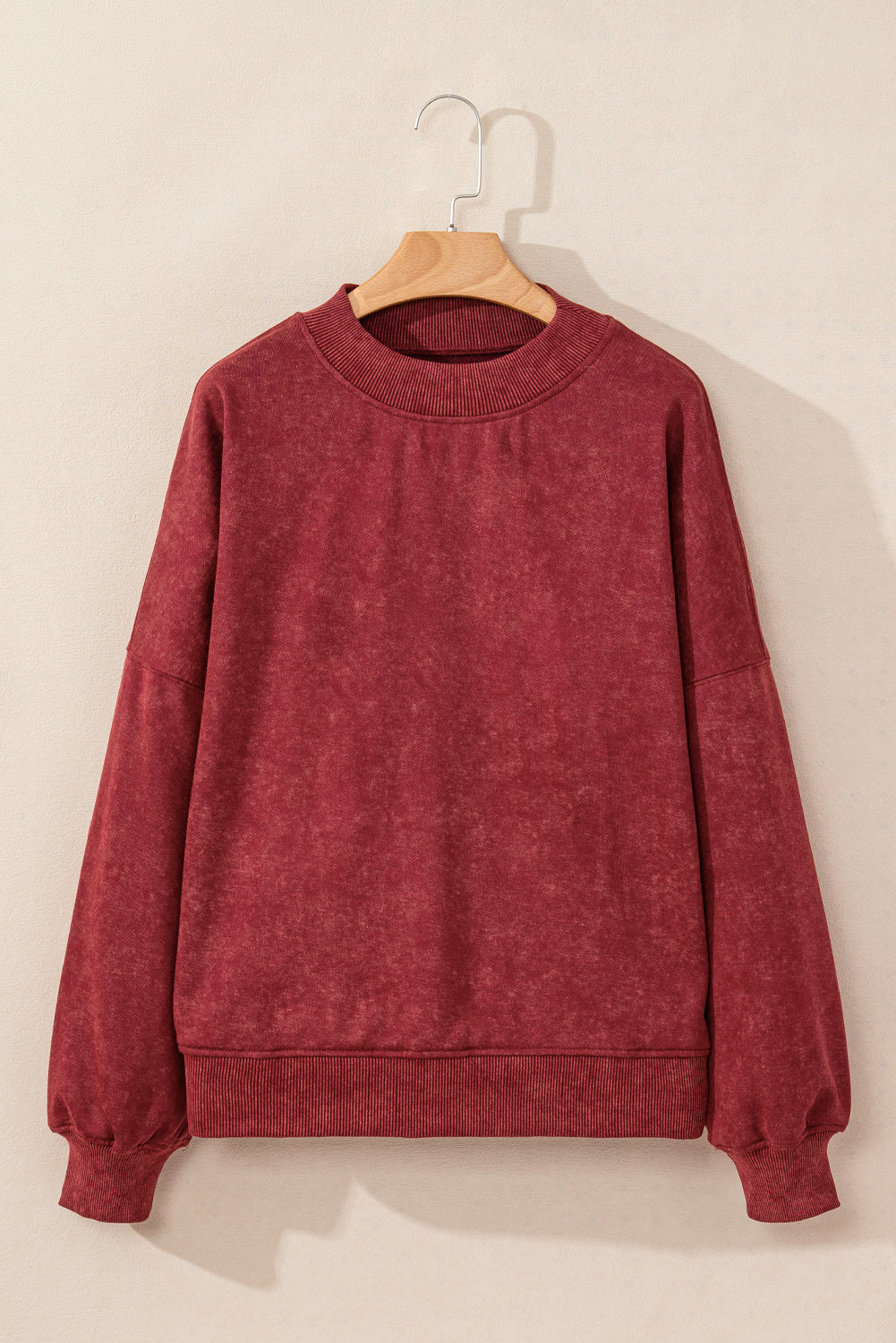 Brown Drop Shoulder Crew Neck Pullover Sweatshirt