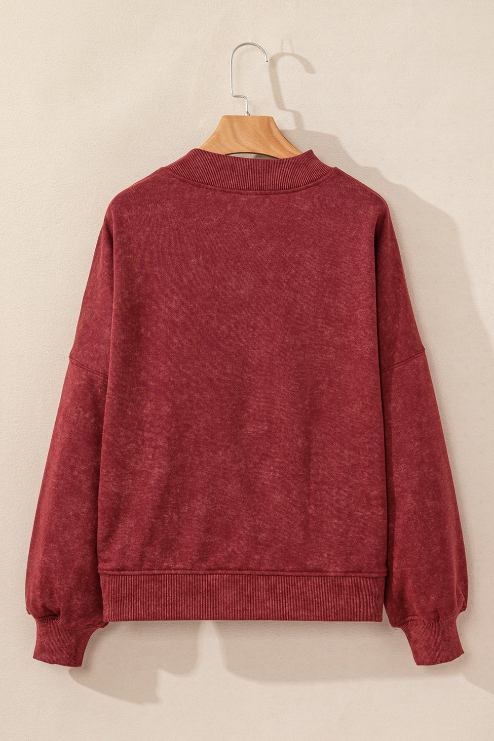 Brown Drop Shoulder Crew Neck Pullover Sweatshirt